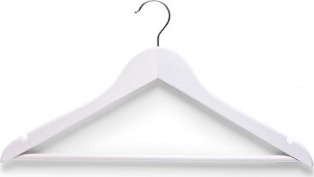 Zeller Zeller, Zestaw 4 wieszaków na ubrania, 4.8x44x23cm, biały