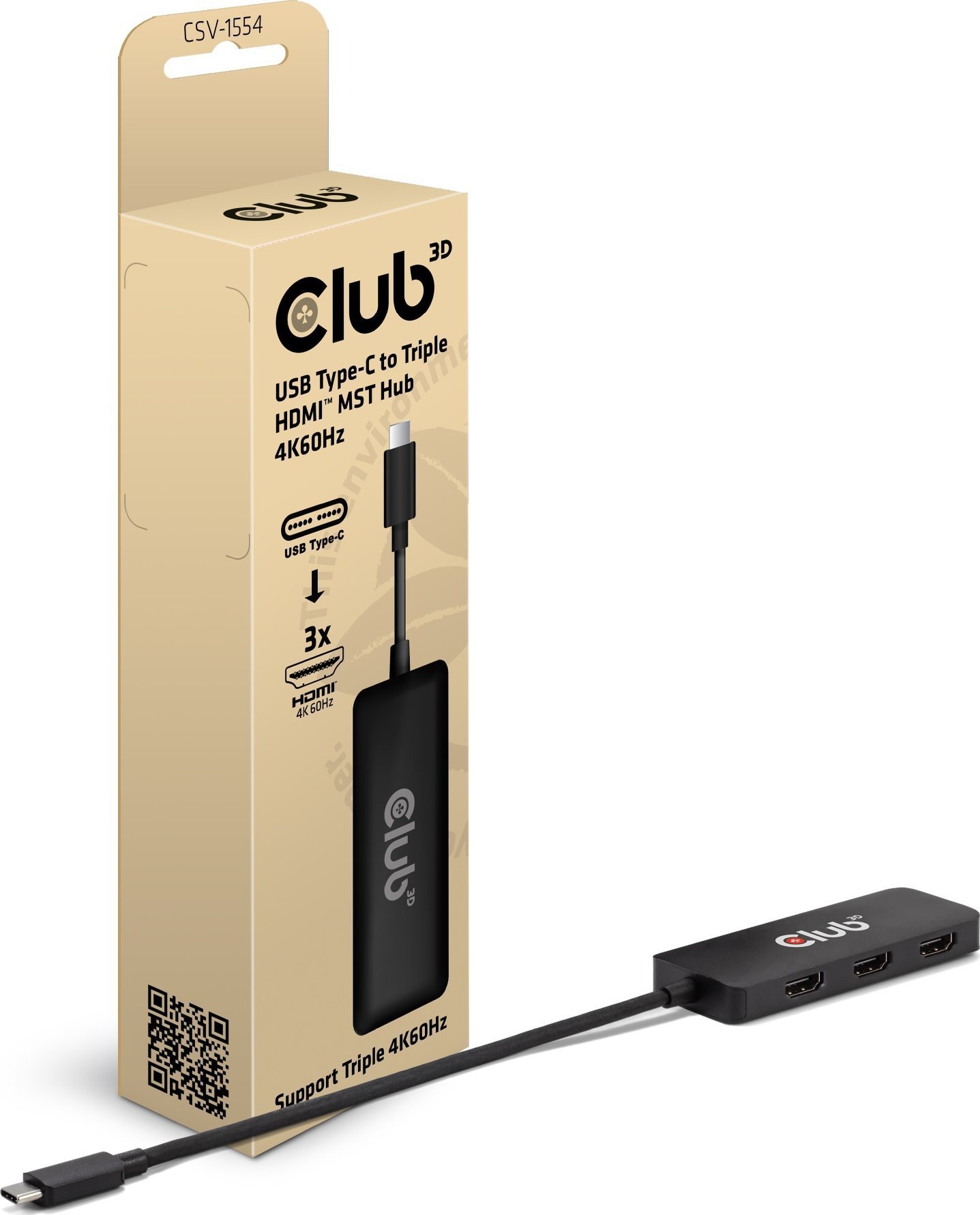 Club 3D Club3D MST-Hub USB 3.2 Typ C > 3x HDMI 4K60Hz St/Bu retail