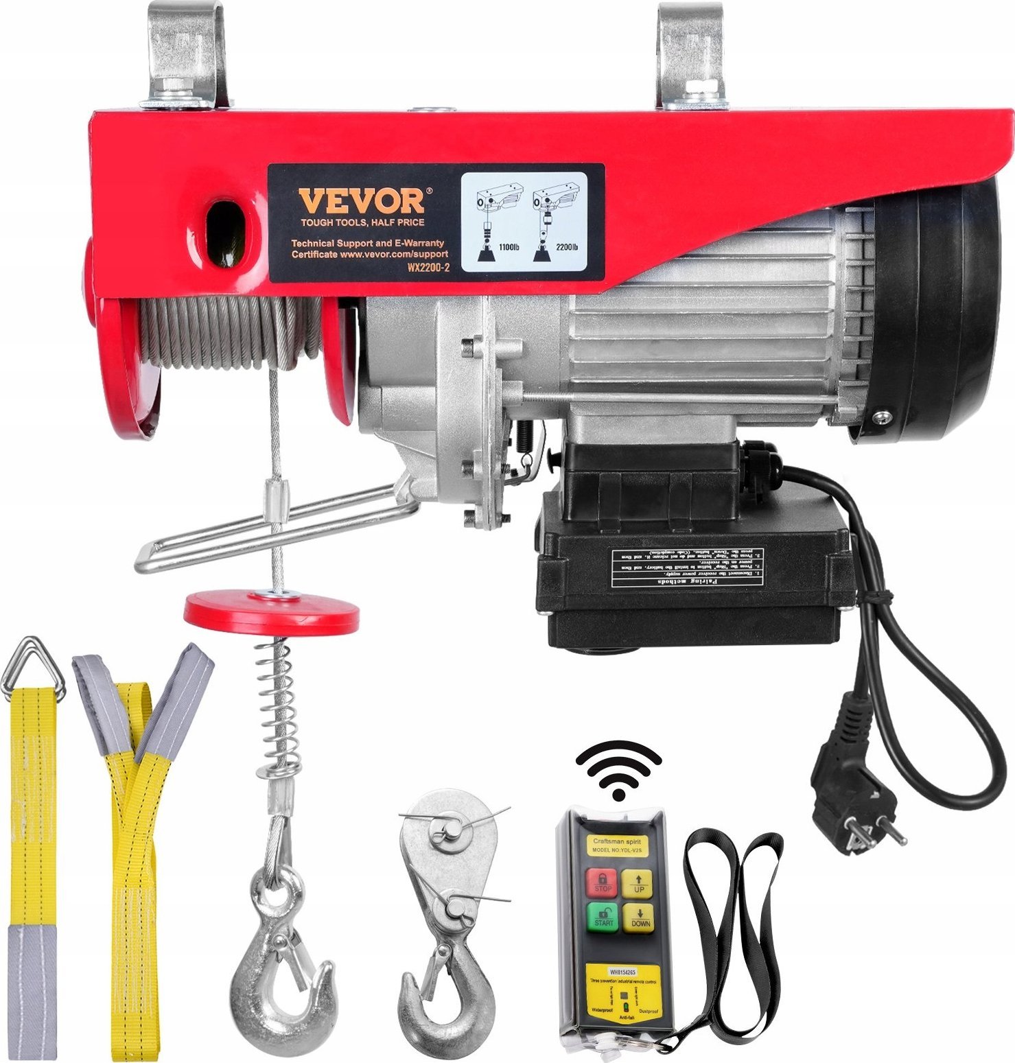 Vevor Elektryczna Wciągarka Sufitowa do Garażu 1000 kg