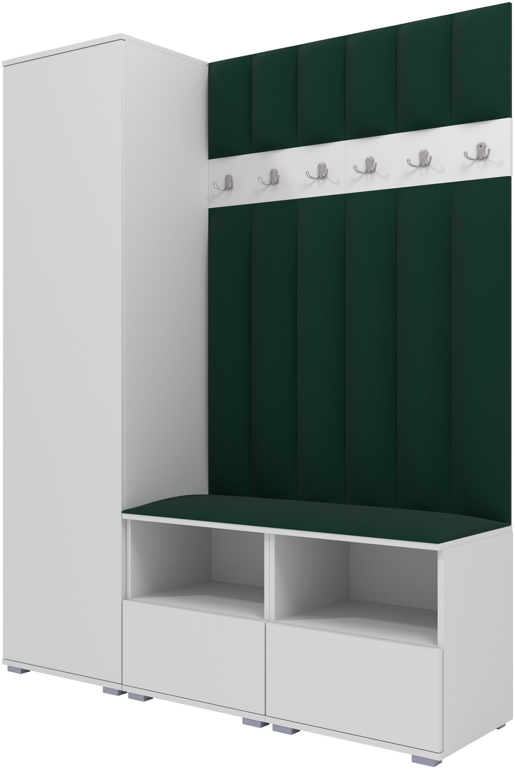 Tapicerowana garderoba Nela II LUX - kolor biały + tkanina Trinity 28