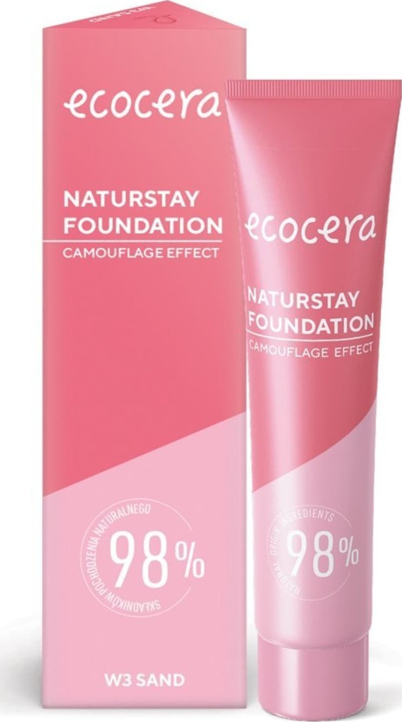 Ecocera ECOCERA Naturstay Foundation Naturalny Podkład - efekt kamuflażu W3 Sand 30ml