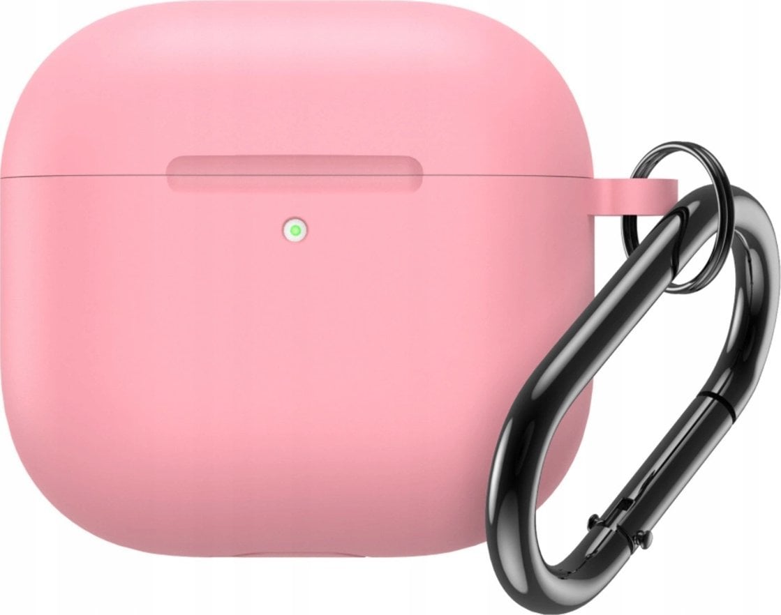 Hurtel Silicone Airpods Case with hook - AirPods 4 pink