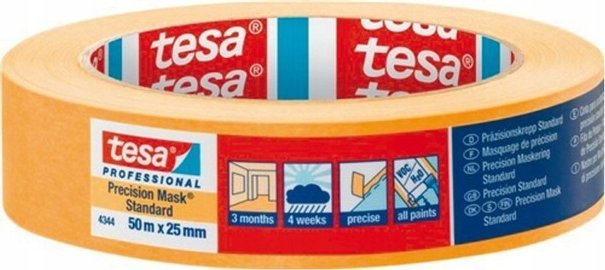 Tesa Tesa Masking Tape 50m x 25mm Stand.Prec. yellow 04344