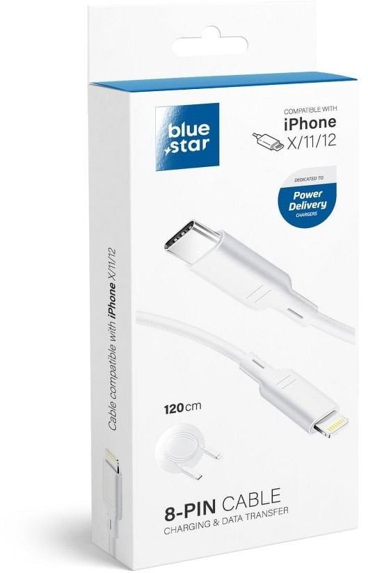 Kabel USB Bluestar USB-C - Lightning 1.2 m Biały