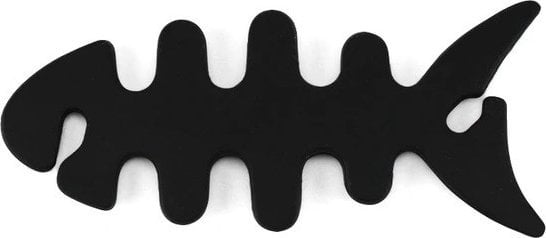 Hurtel Zwijacz organizer kabla słuchawek w kształcie ryby czarny Zwijacz organizer kabla słuchawek w kształcie ryby czarny