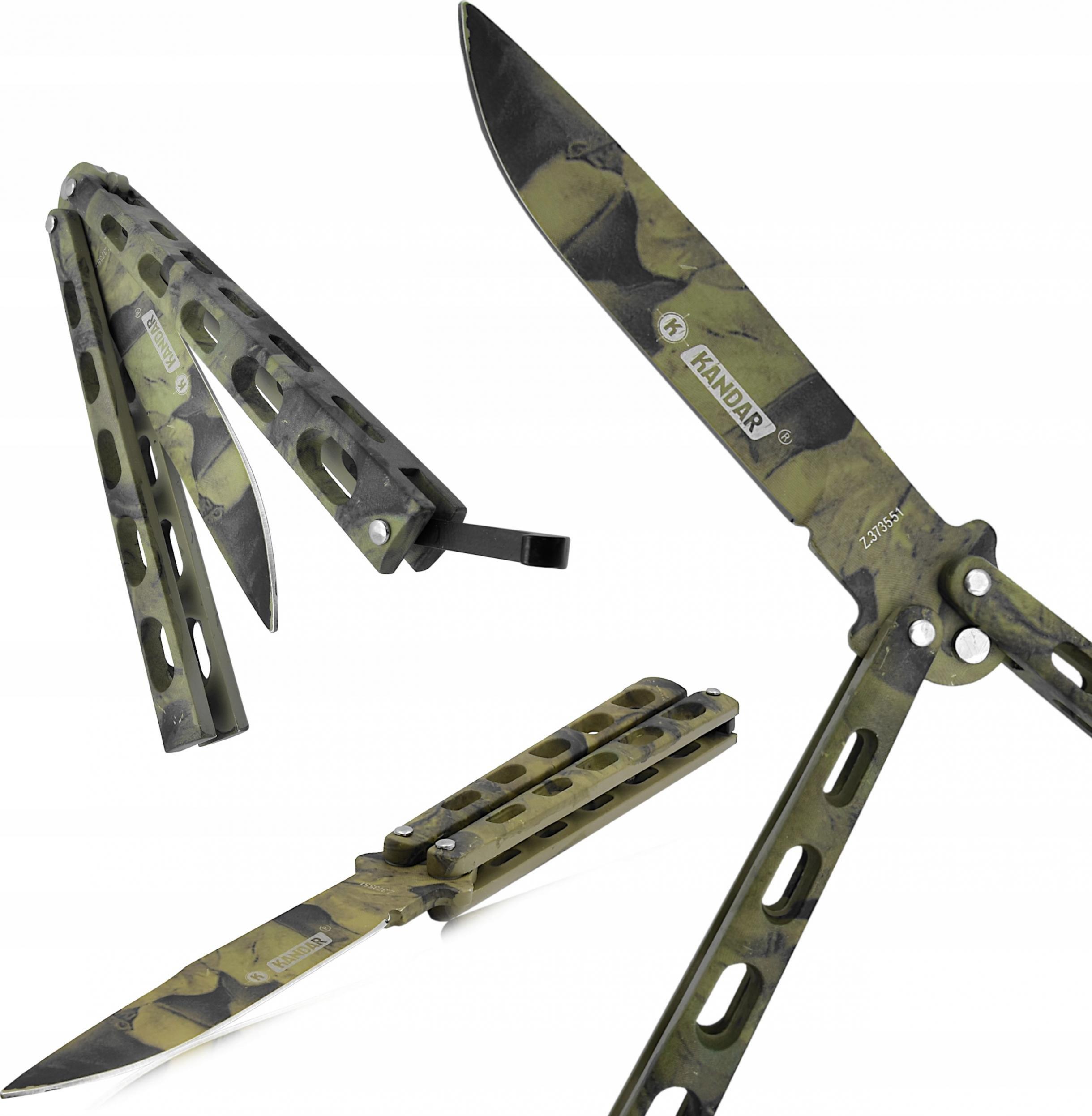 Kandar Nóż Motylkowy Balisong Butterfly Zdobiony