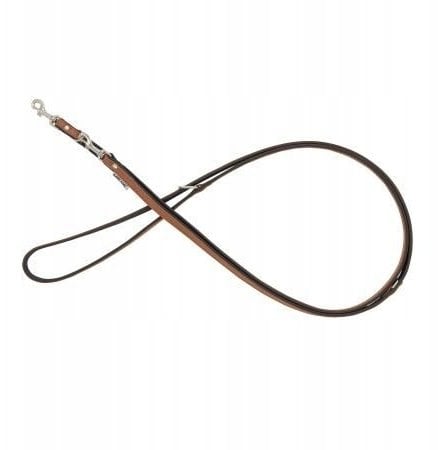 Smycz regulowana skórzana dla psa, koniak/czarny, XS-S, 12mm/200cm