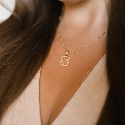 OTIEN Naszyjnik damski z Misiem złoty