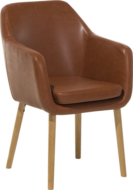 Beliani Krzesło do jadalni ekoskóra brązowe YORKVILLE