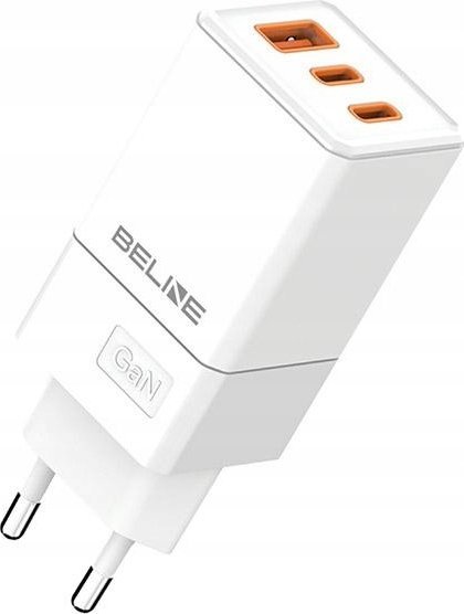 Ładowarka Beline Ładowarka siciowa 65W GaN 2xUSB-C+USB-A bez kabla Biała