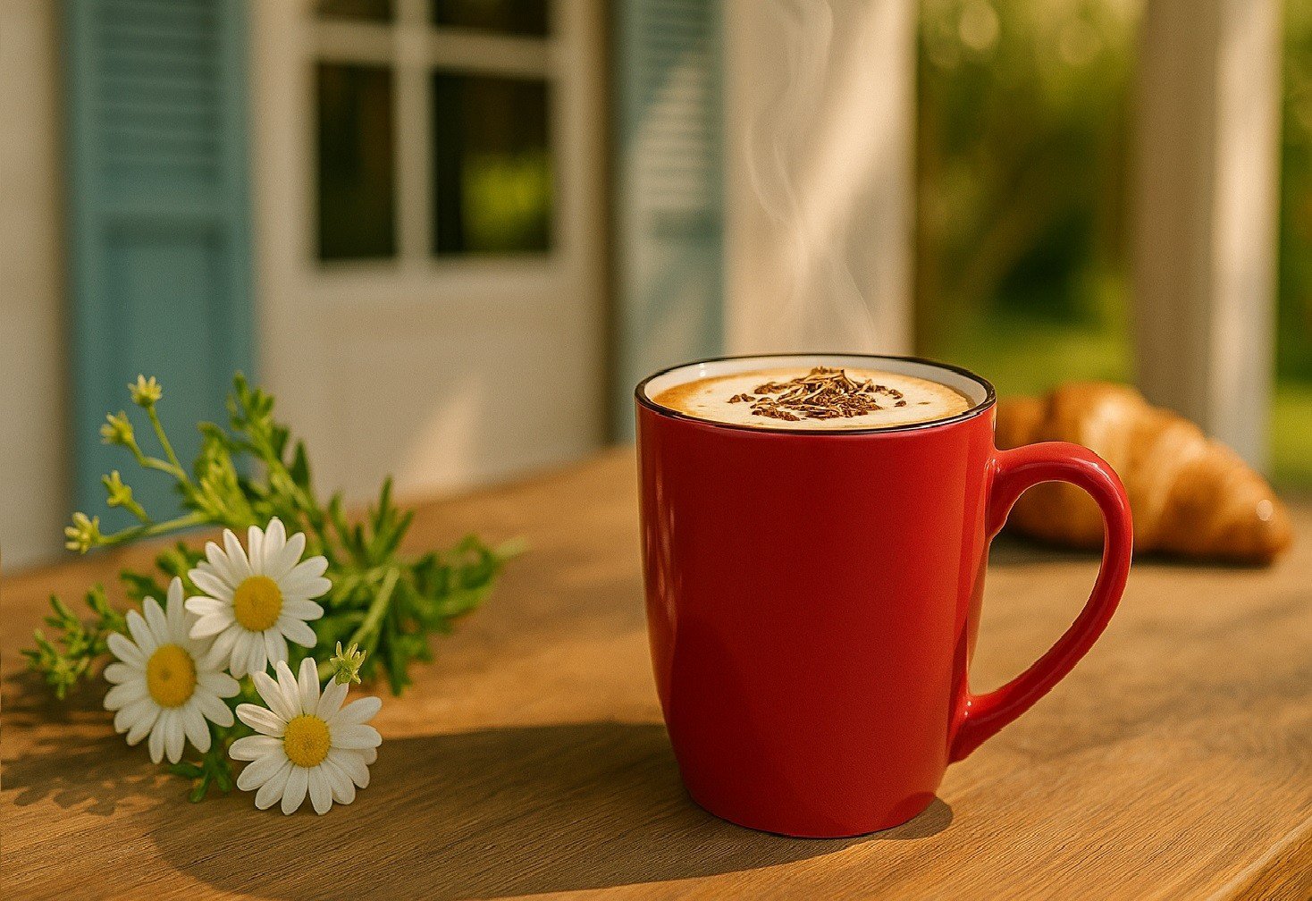 Kubek ceramiczny 320 ml czerwono-biały