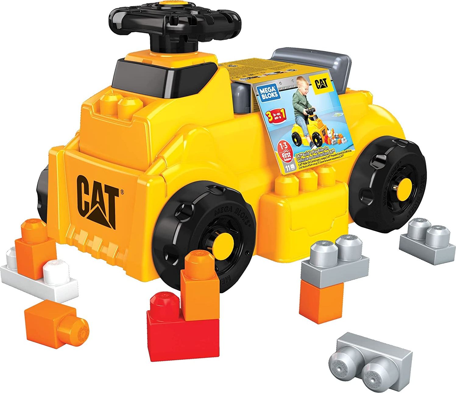 Mega Bloks Mega Bloks Mega Bloks CAT Build N Play Ride On Ride On (Yellow/Black)