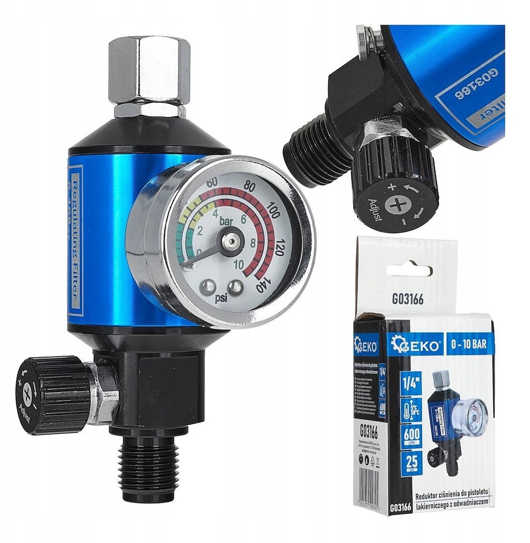 Reduktor ciśnienia do pistoletu lakierniczego z odwadniaczem 1/4" (100)