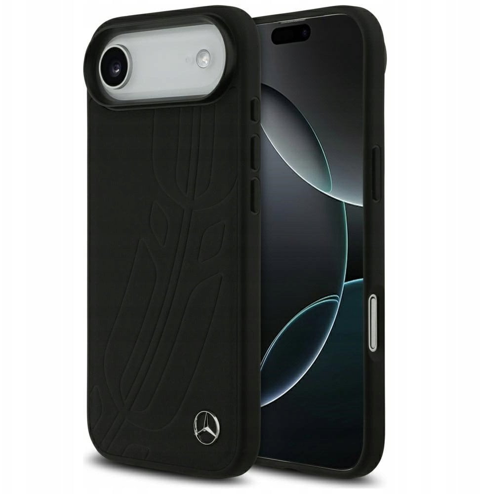 Mercedes Etui Leather Large Laurel Leave MagSafe do iPhone Air czarny