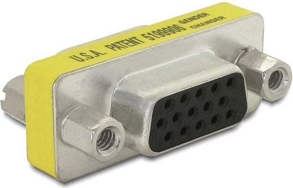 Adapter AV Delock D-Sub (VGA) - D-Sub (VGA) żółty (65001)