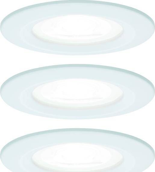 Paulmann Zestaw Oprawa wbudowana Nova stałe LED IP44 3x6,5W 4000K 230V GU10 51mm Biały Mat/Aluminium