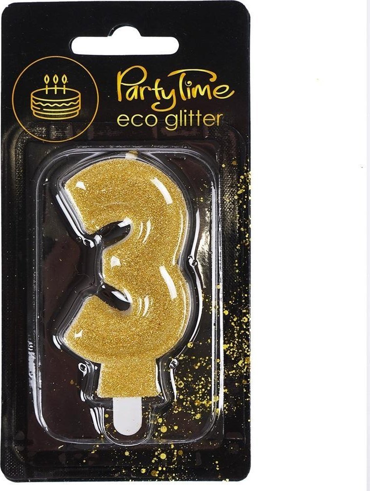 Świeczka 3 eko-brokat