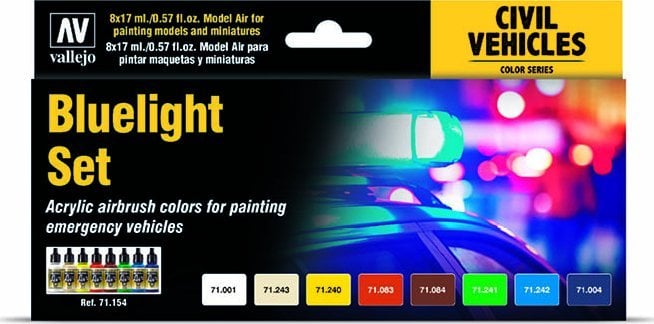 Vallejo Vallejo: Civil Vehicles - Bluelight Set (8x17 ml)