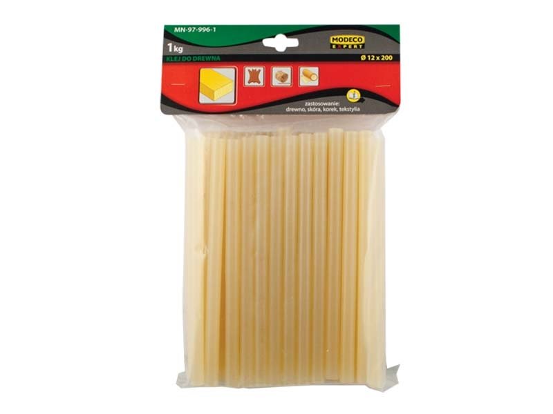 Wkłady klejowe Modeco do drewna 12 mm x 200 mm miodowe 50 szt. 1 kg ASS (MN-97-996-1)