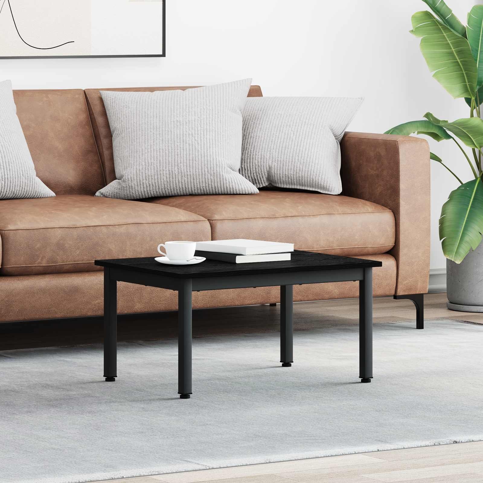 vidaXL Stolik kawowy Czarny Dąb 70 x 50 x 36 cm