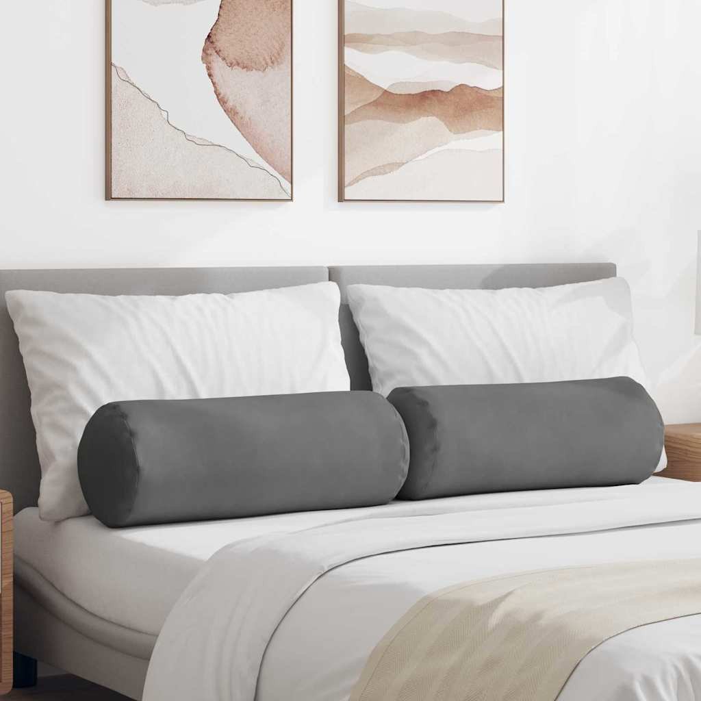 vidaXL Poduszki Wałkowe 2 pcs Ciemnoszary 25 x 70 cm