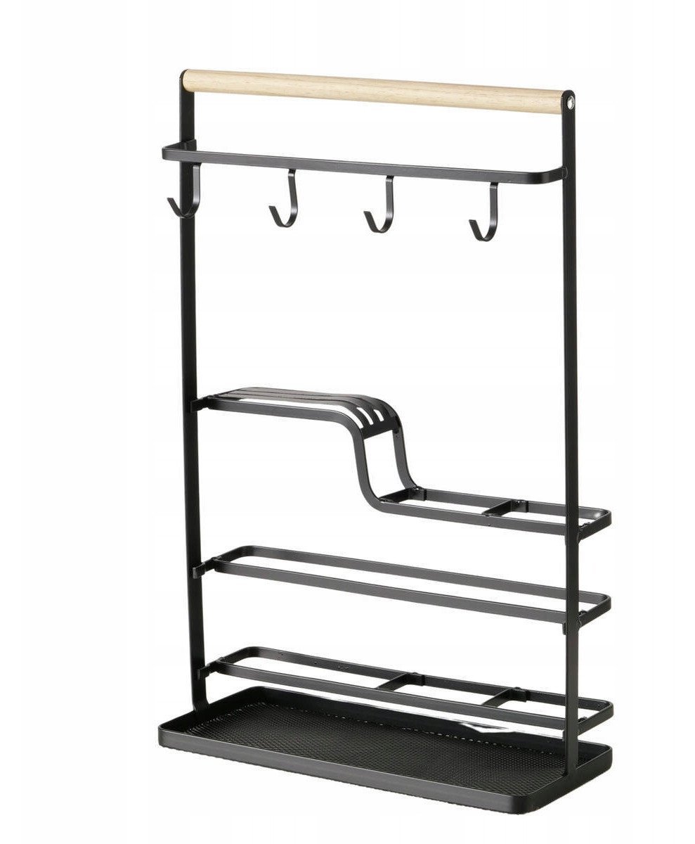 Metalowa półka z haczykami AGNETA, 43,5 x 28,5 cm