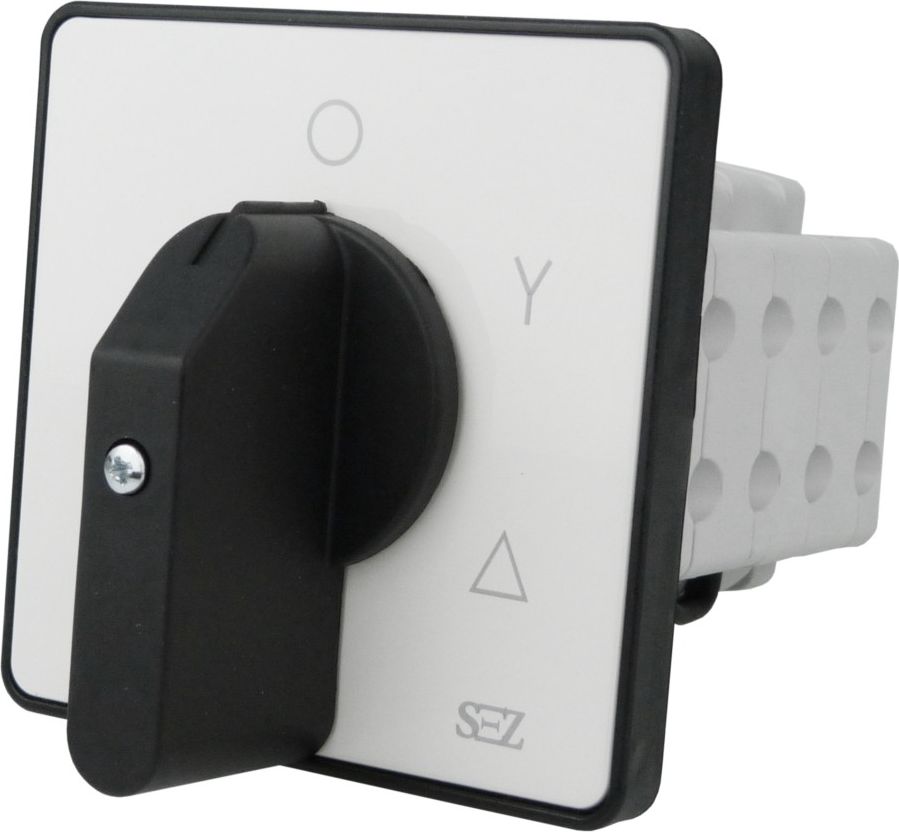 SEZ Krompachy Łącznik krzywkowy 0-Y- 63A 500V 3 fazowy z dźwignią oraz szyldem do sterowania silnikami asynchronicznymi S63 JD 9551 A6 SEZ