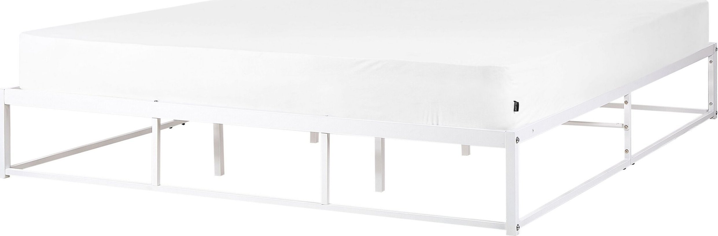 Beliani Łóżko metalowe 180 x 200 cm białe VIRY