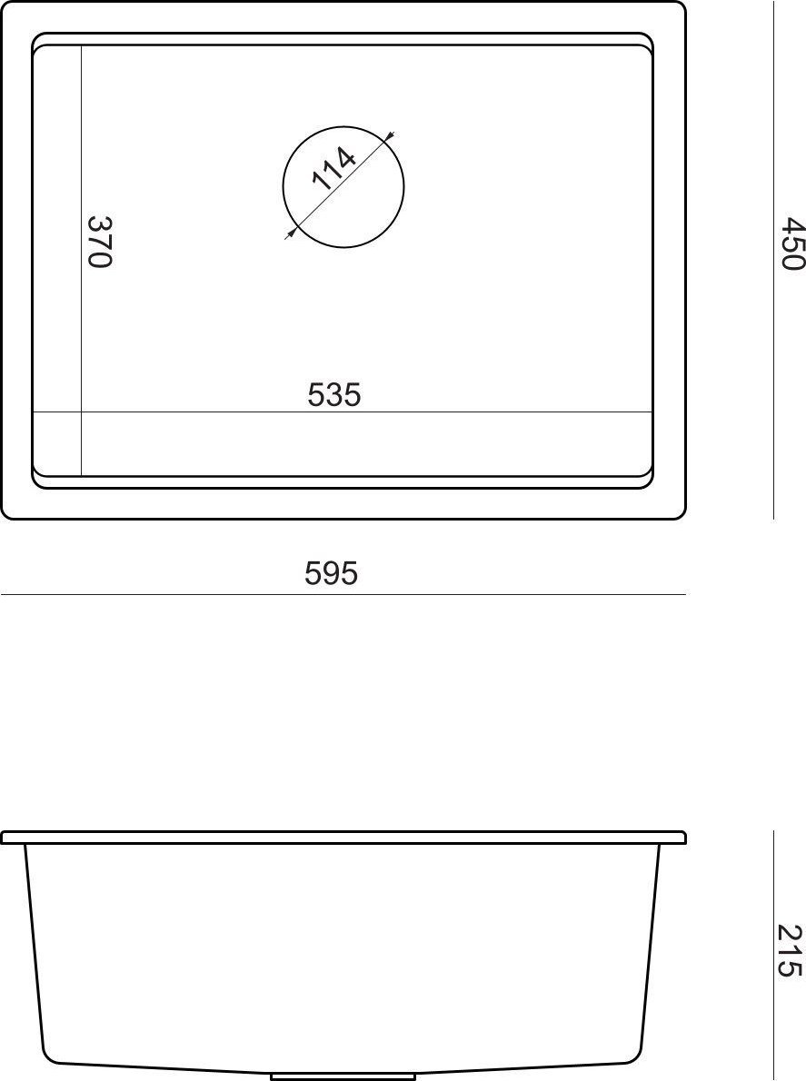 Zlewozmywak GraniteQ LOGAN 100 GraniteQ zlewozmywak pure carbon 59,5x45,1x21,5 cm 1-komorowy podwieszany z syfonem manualnym pure carbon