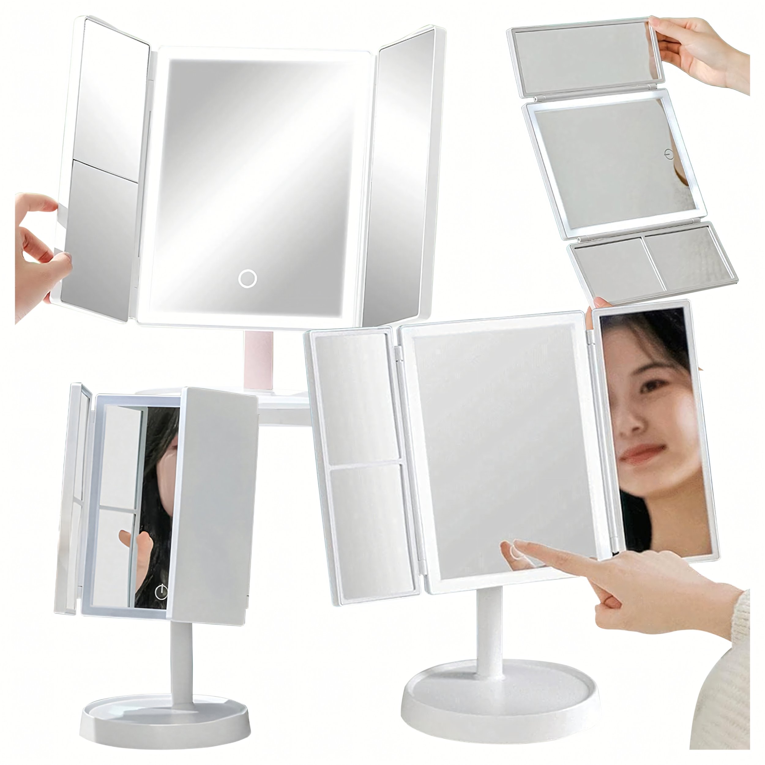 LUSTERKO KOSMETYCZNE ROZKŁADANE LED KANZA