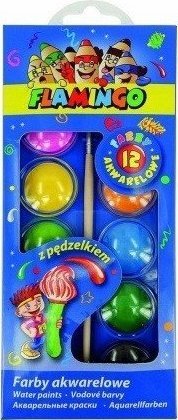 Titanum Farby akwarelowe wodne 12 kolorów + pędzel