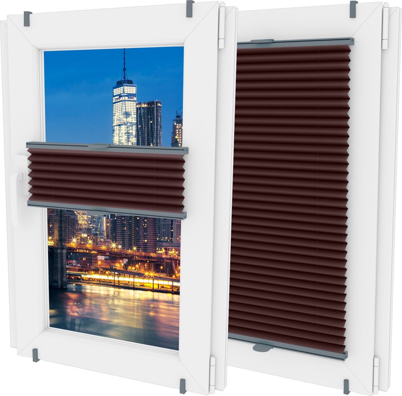 Oslonaokna 'Roleta plisowana plisa wysokość do 150cm kolor Czekoladowy'