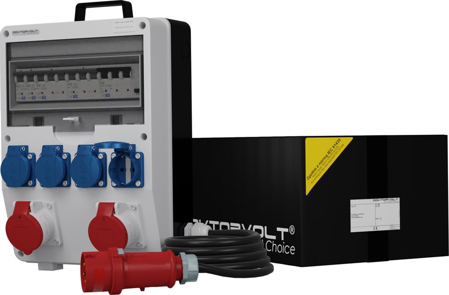 Doktorvolt Rozdzielnica budowlana z kablem TD-S/FI 2x16A 4x230V SKH Schuko Doktorvolt 6800