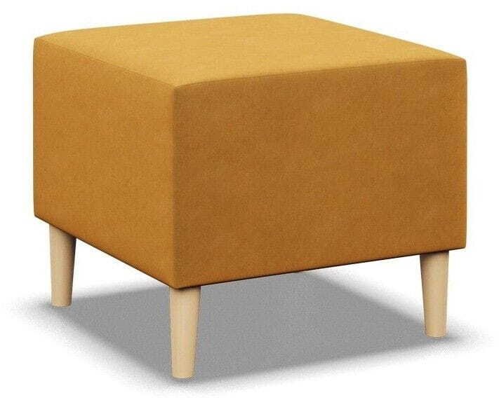 Adams Group Pufa, podnóżek, velvet, 51x51x40 cm, żółty