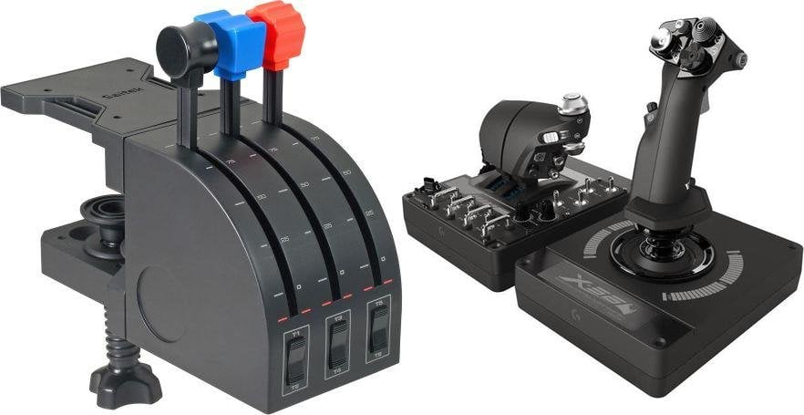 Joystick Logitech G Saitek Pro Flight Throttle Quadrant (945-000015) + G X56 Hotas (945-000059)