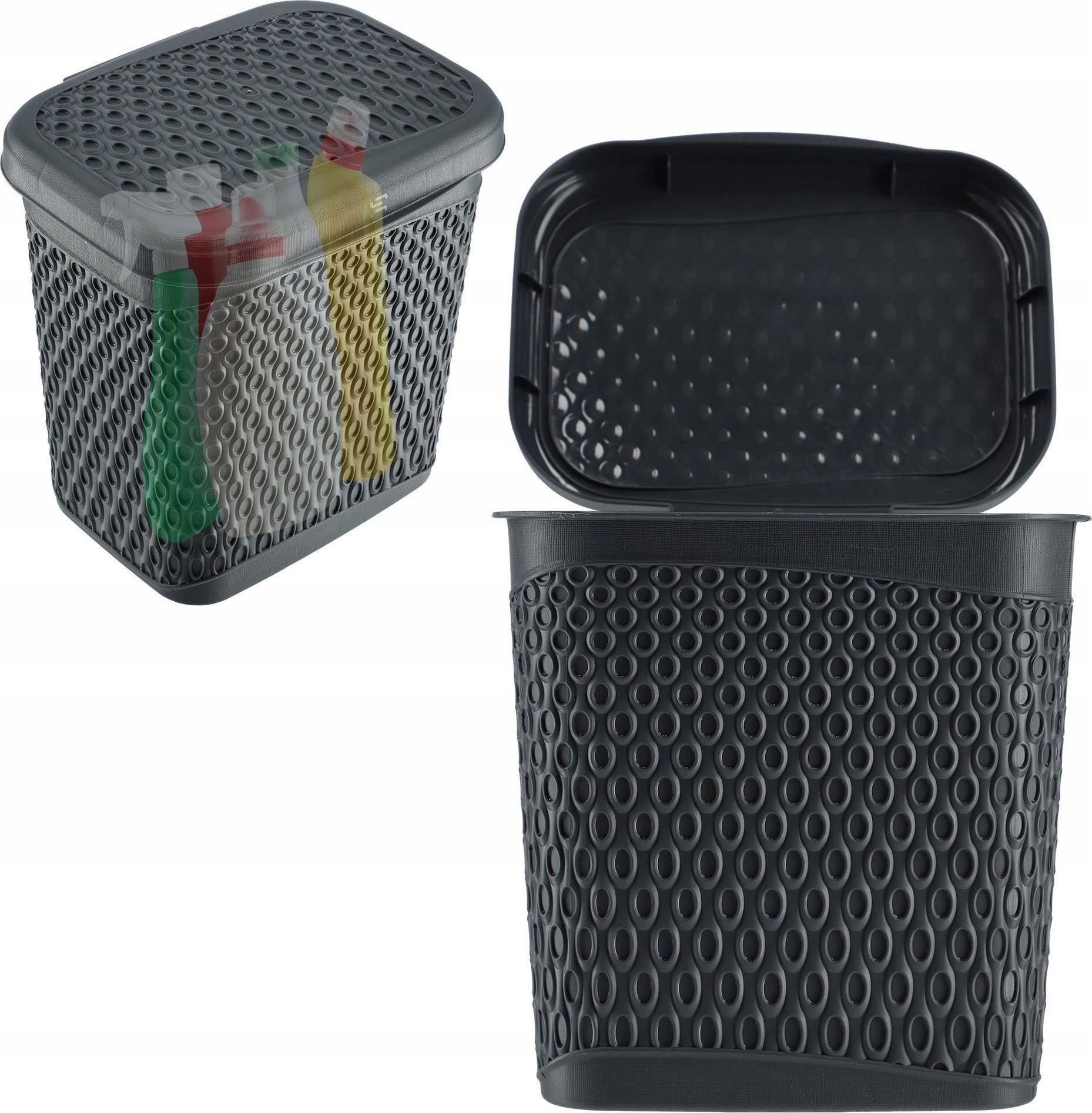 Kadax KADAX Pojemnik Na Proszek Do Prania 6L Kapsułki Detergenty Pudełko Szary