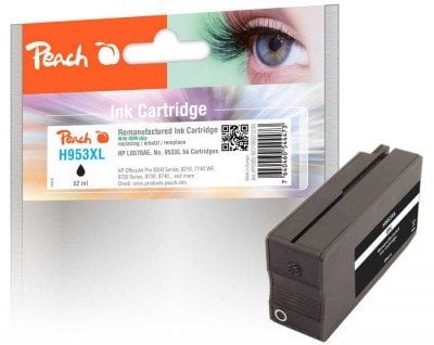 Peach Patrone HP Nr.953XL black mit OEM Chip remanufactured