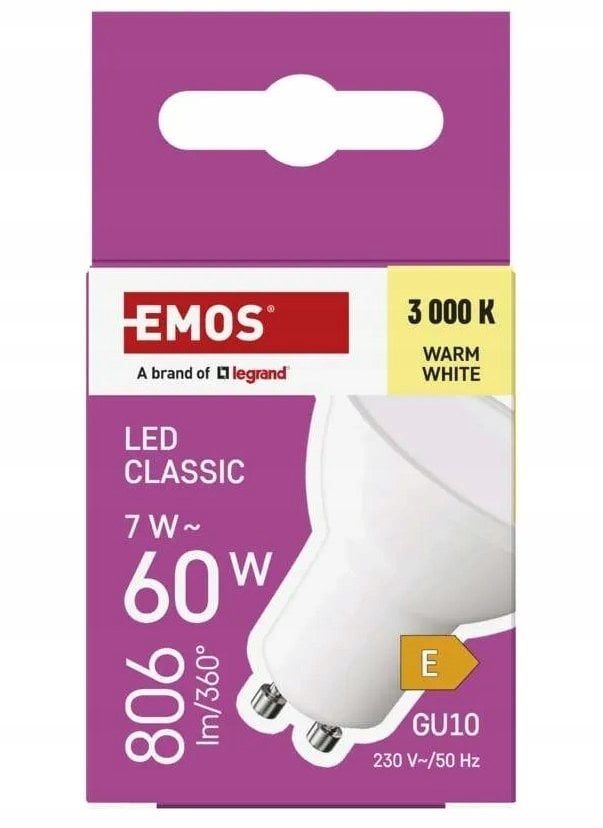 Żarówka LED Classic MR16 GU10 7W 806lm 3000K ciepła biel ZQ8E42