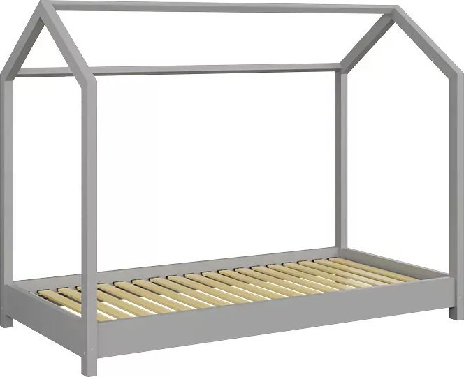 Elior Szare łóżko domek dla dziecka 80x160 - Olaf