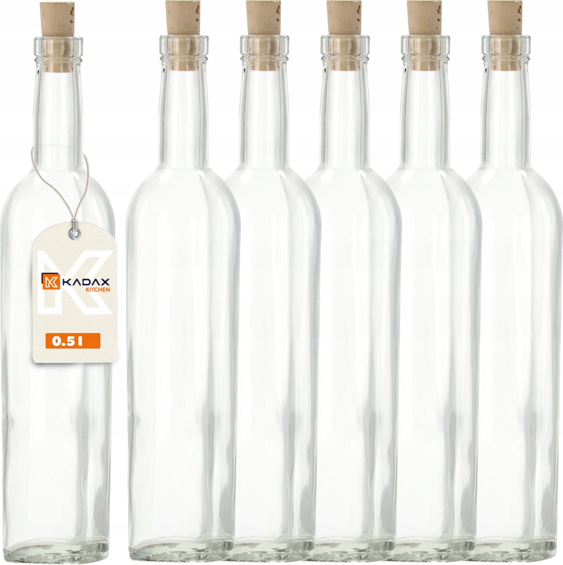 Kadax KADAX Butelka Na Nalewki Z Korkiem Wino fi19 6szt