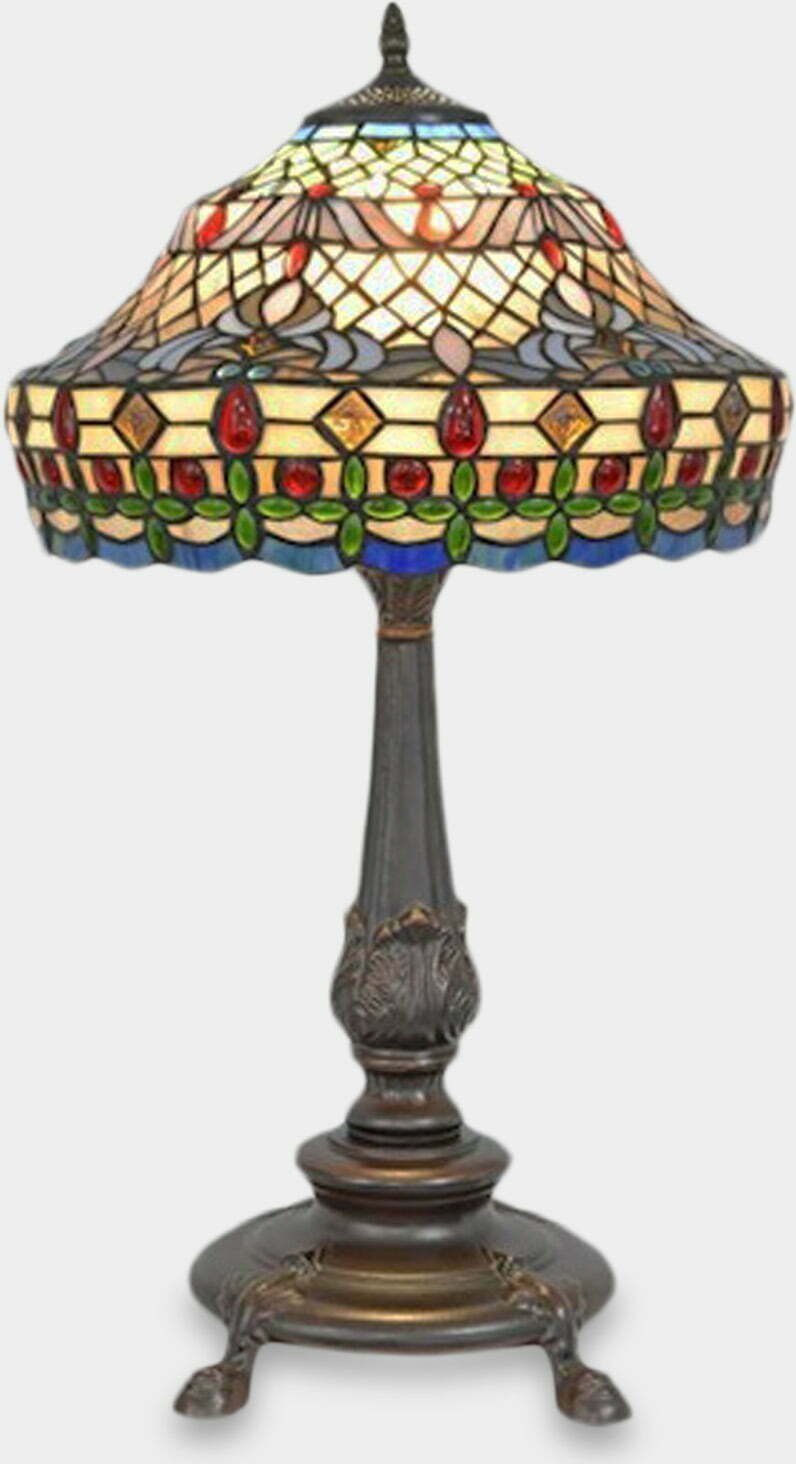 Lampa stołowa rzezbyzbrazu Lampa Witrażowa w Stylu Tiffany Geometria