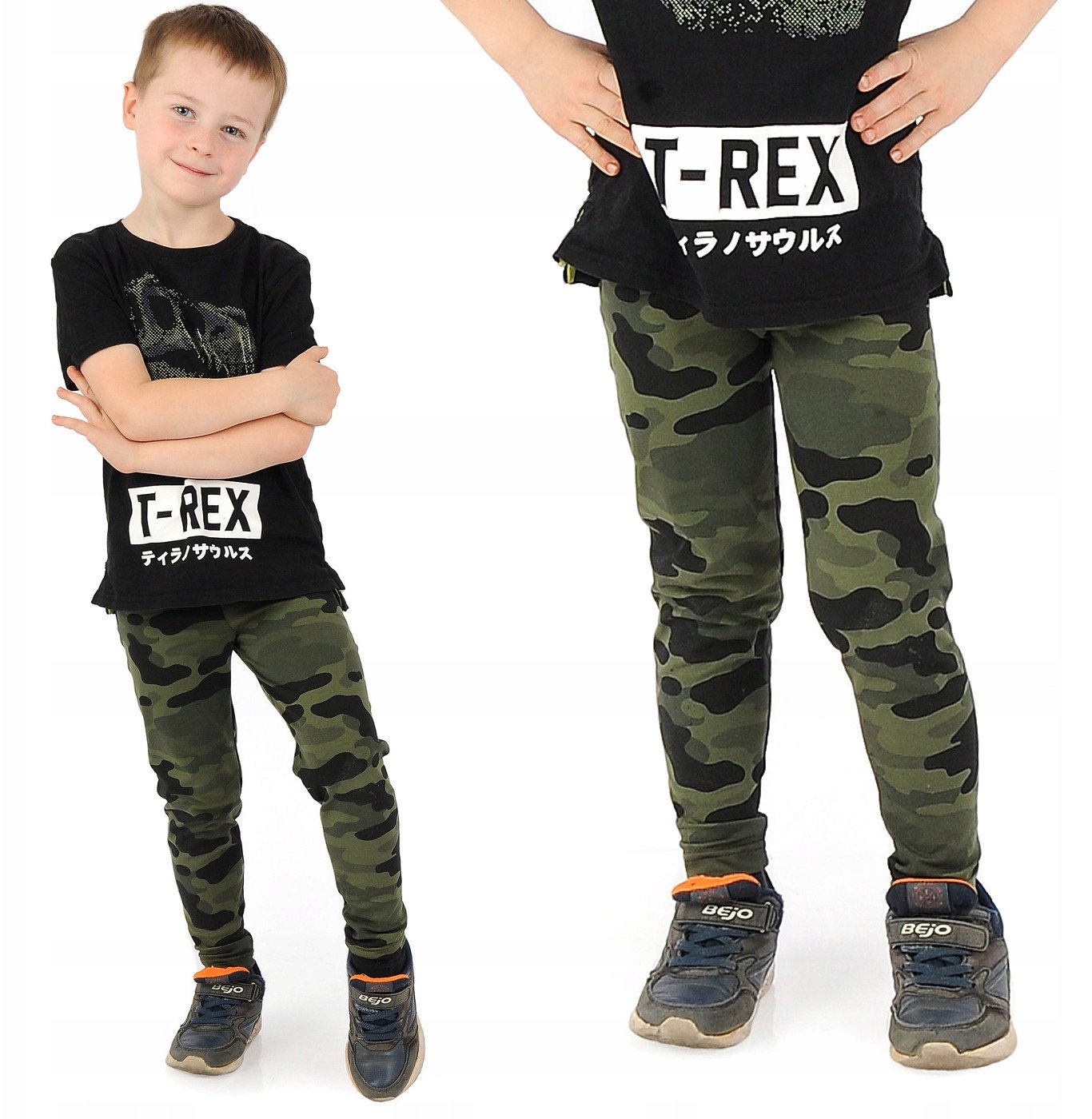 Getry chłopięce Długie legginsy Spodnie Moro 98