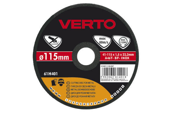 Verto Tarcza tnąca do metalu 125x1.5x22.2mm - 61H402