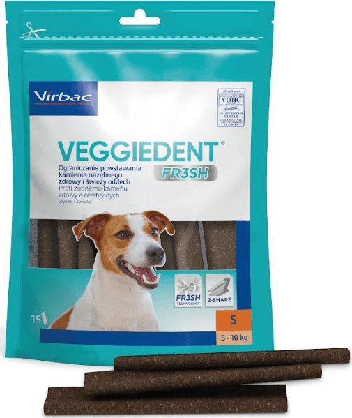 VIRBAC Virbac Veggiedent Fresh Gryzak S (5-10kg) 15sztuk