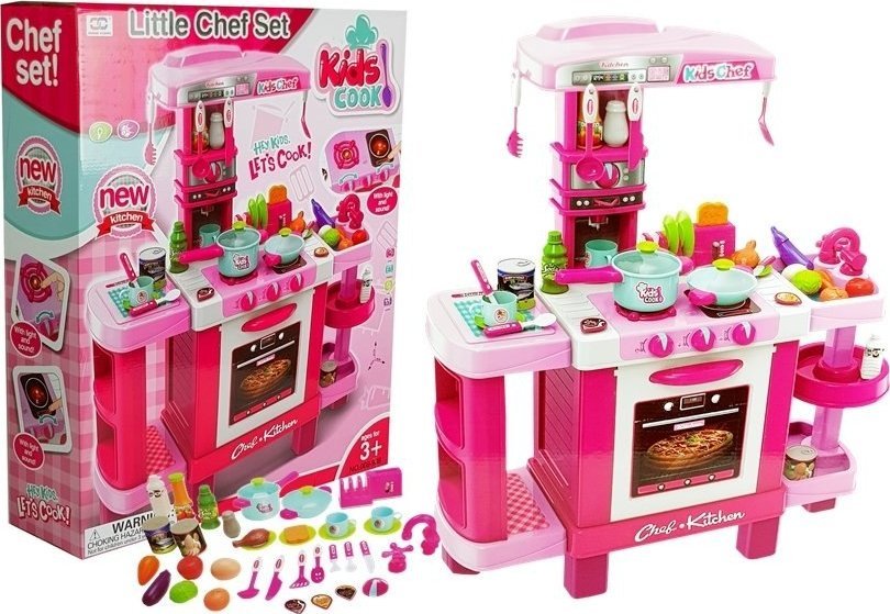 LeanToys Duża Kuchnia dla dzieci Toster Ekspres Różowa LEAN Toys