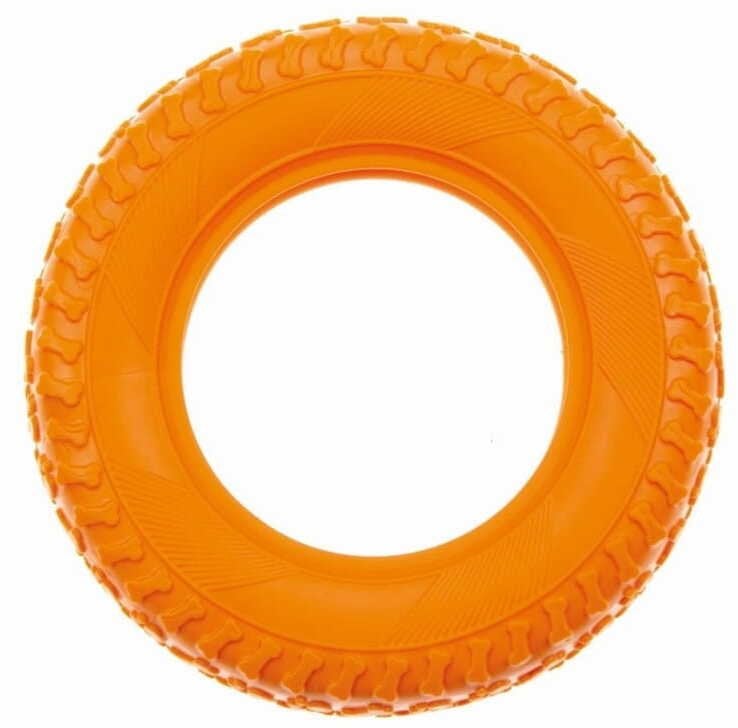 Opona, gryzak dla psa, TPR, pomarańczowa, 15x15x4 cm