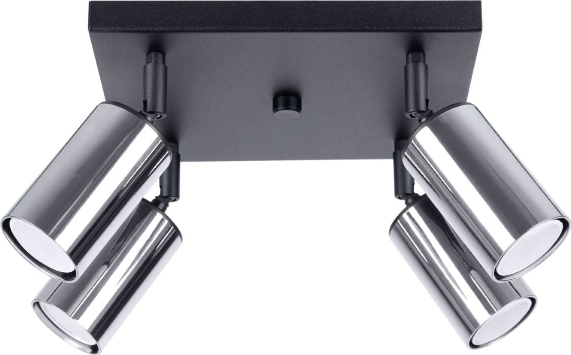 Lampa sufitowa Sollux Lighting SOLLUX Plafon WINX 4 czarny/chrom 4 x GU10 SL.1370