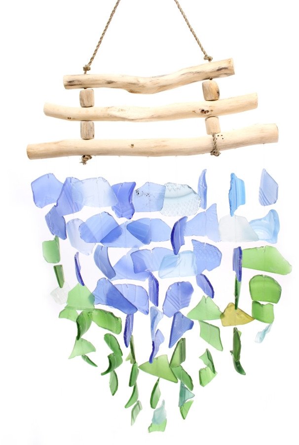 Szklany Dzwonek Wietrzny - Blue / Green