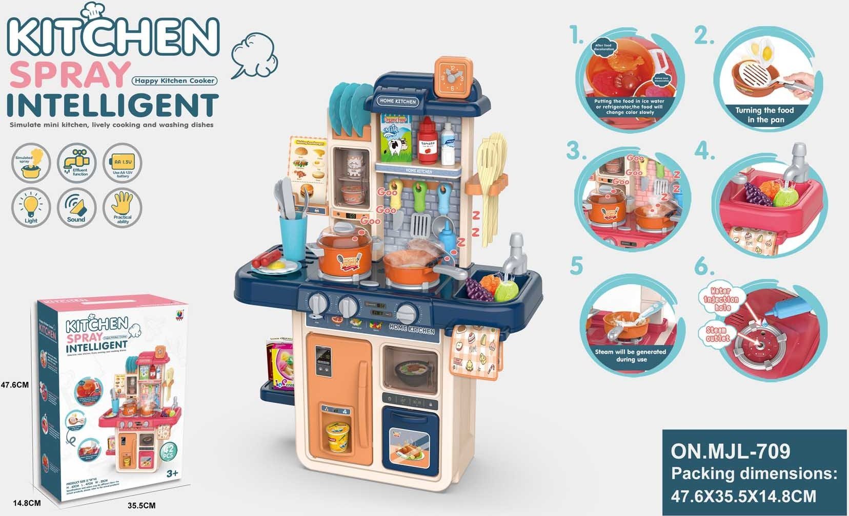 1PUNKT Kuchnia Aneks Kuchenny z Funkcją Świateł, Dźwięku, Wody i Pary 42el.