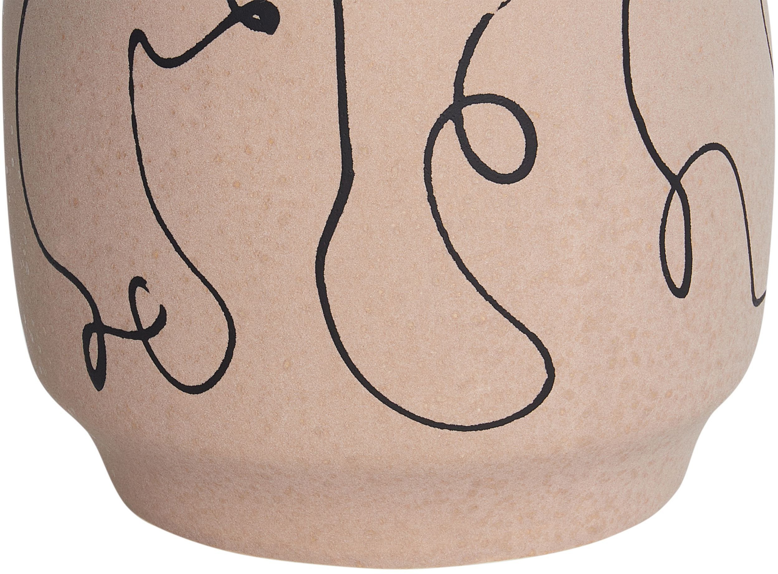 Beliani Wazon na kwiaty SKATE Kamionka 20 cm Piaskowy